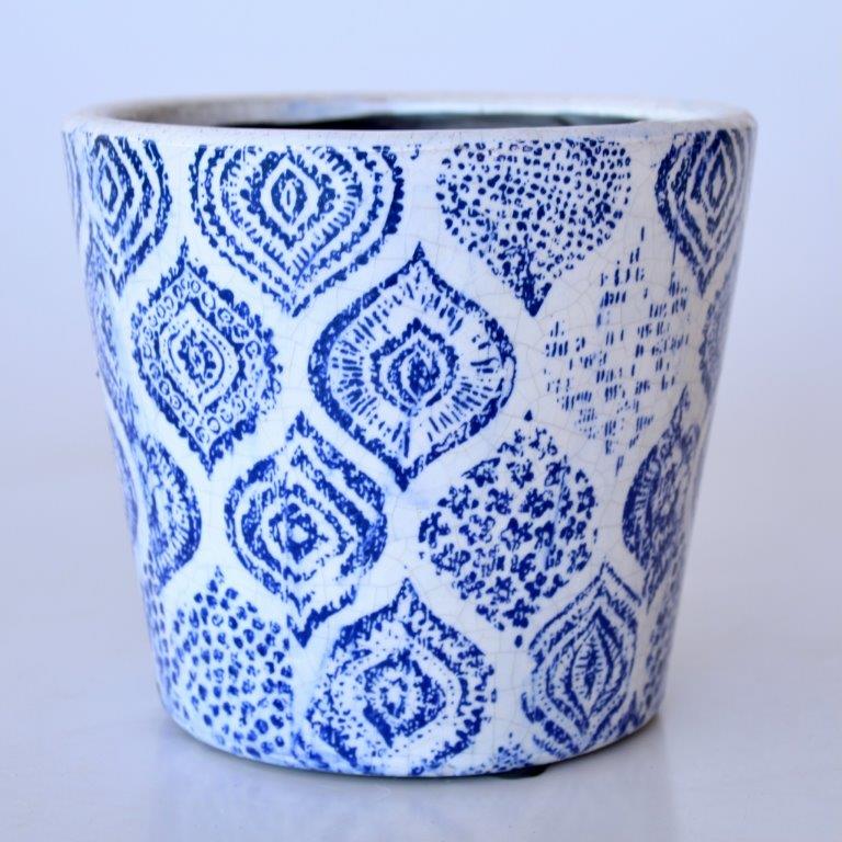 Blue Round Indian Design Planter