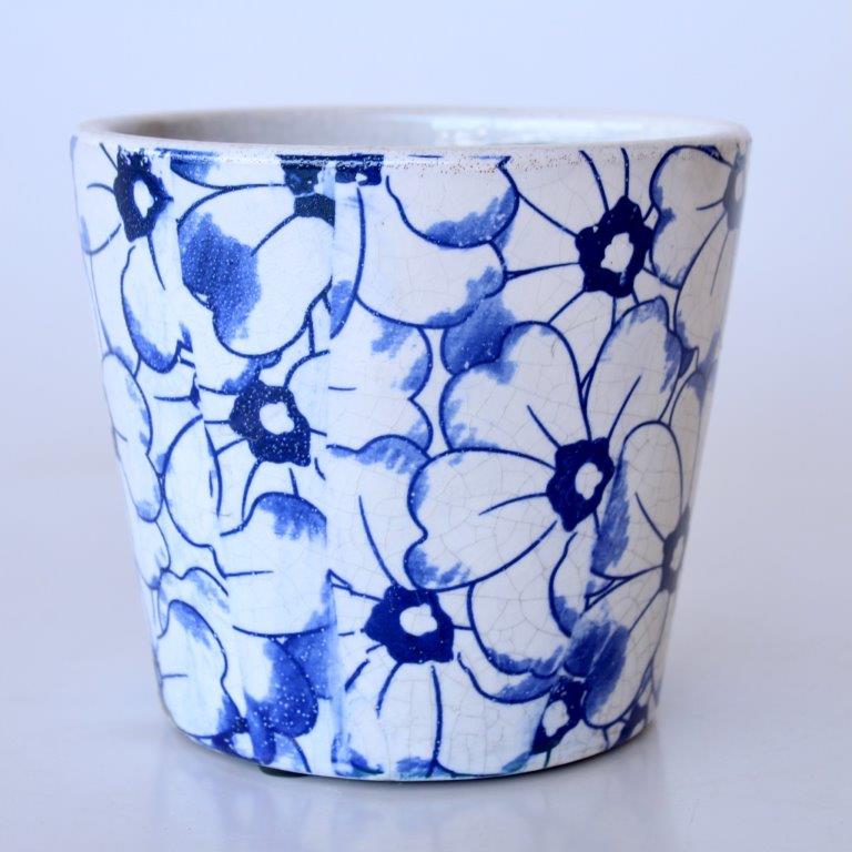 Blue Round Flower Planter