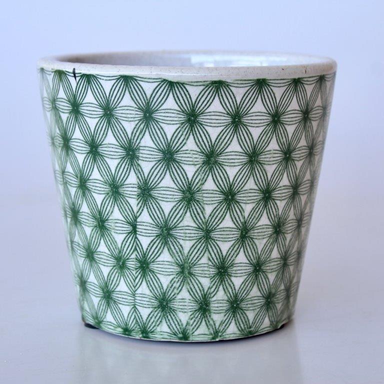 Green Round Crisscross Planter