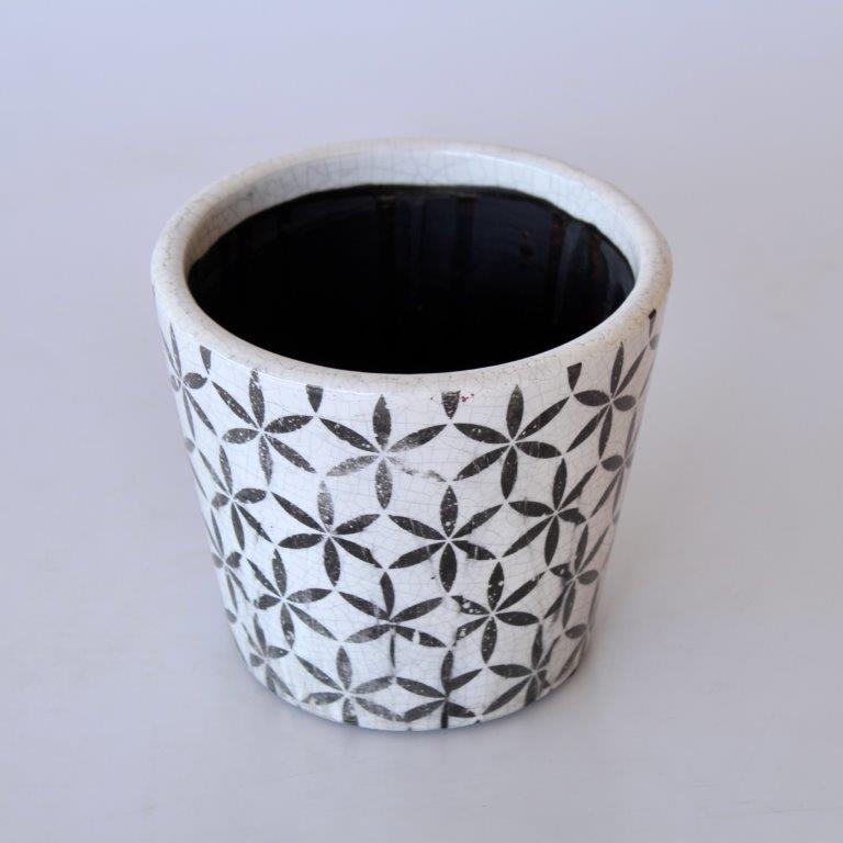 Black Round Star Planter