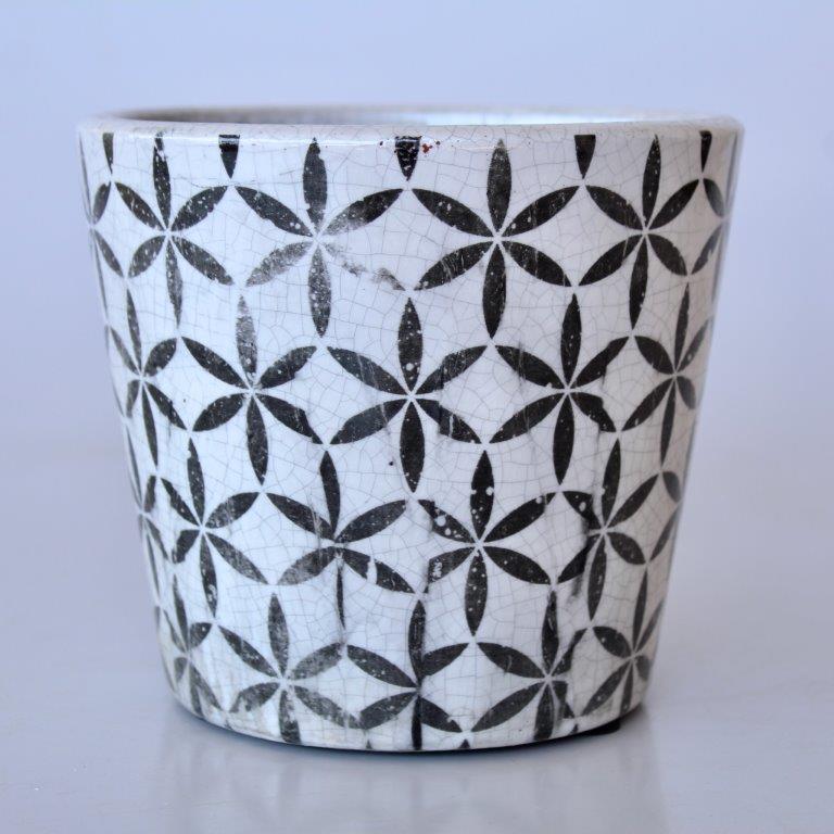 Black Round Star Planter