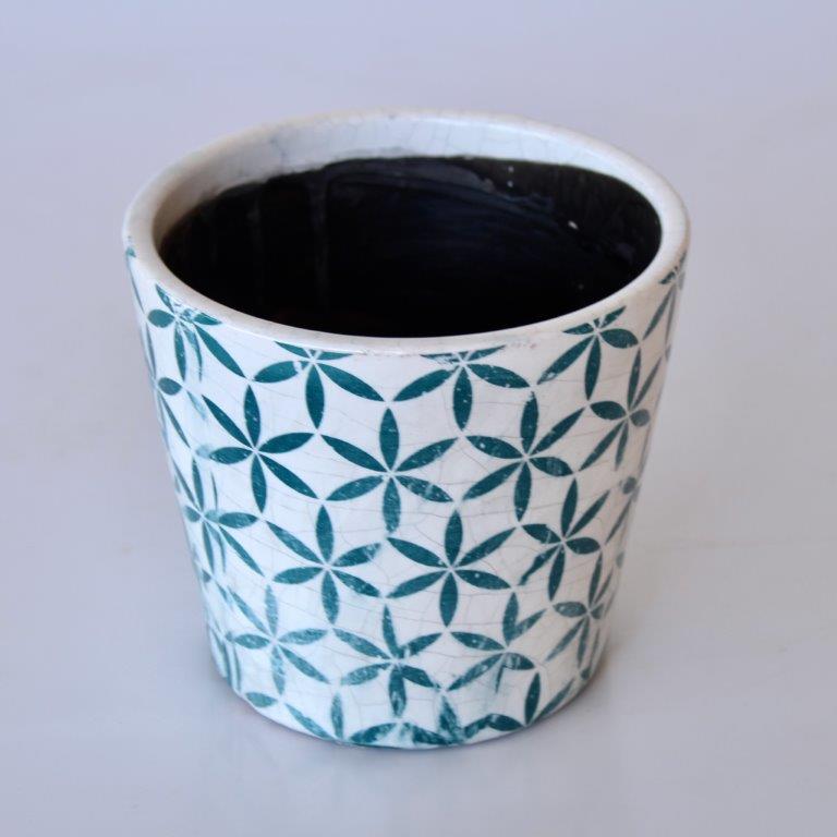 Turquoise Round Star Planter