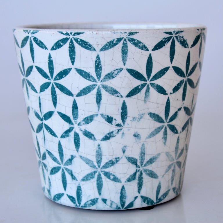 Turquoise Round Star Planter
