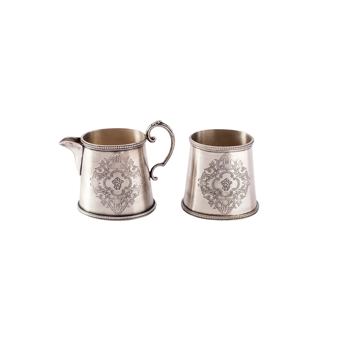 CREAMER SET DELUX ANTIQUE SILVER