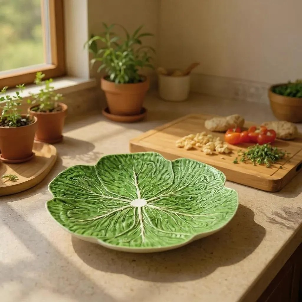 Green Cabbage Serving Plate