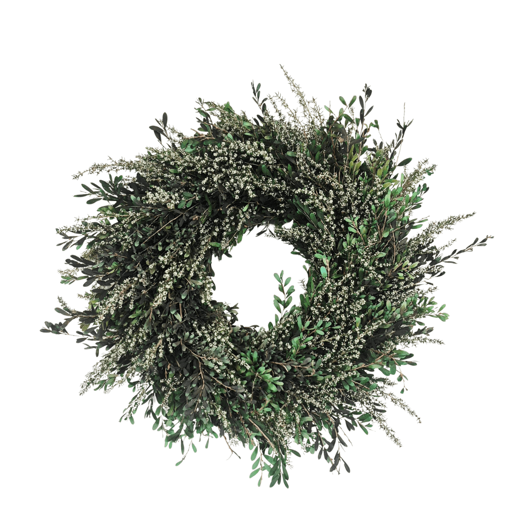 Cape Fynbos & Green Myrtle Wreath – Natural