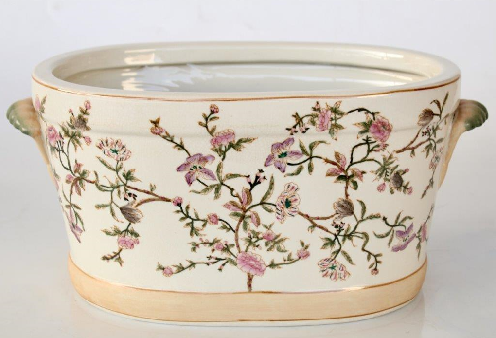 Large Pink Floral Foot Bath - NetDécor