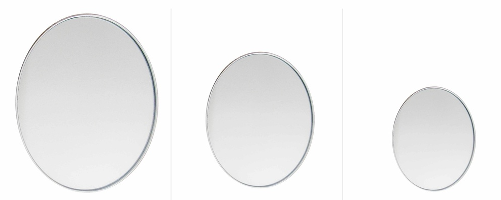 Set of 3 Oval Wall Mirrors – Silver Frames (300x400mm, 400x500mm, 500x600mm) Decorative Mirror Trio