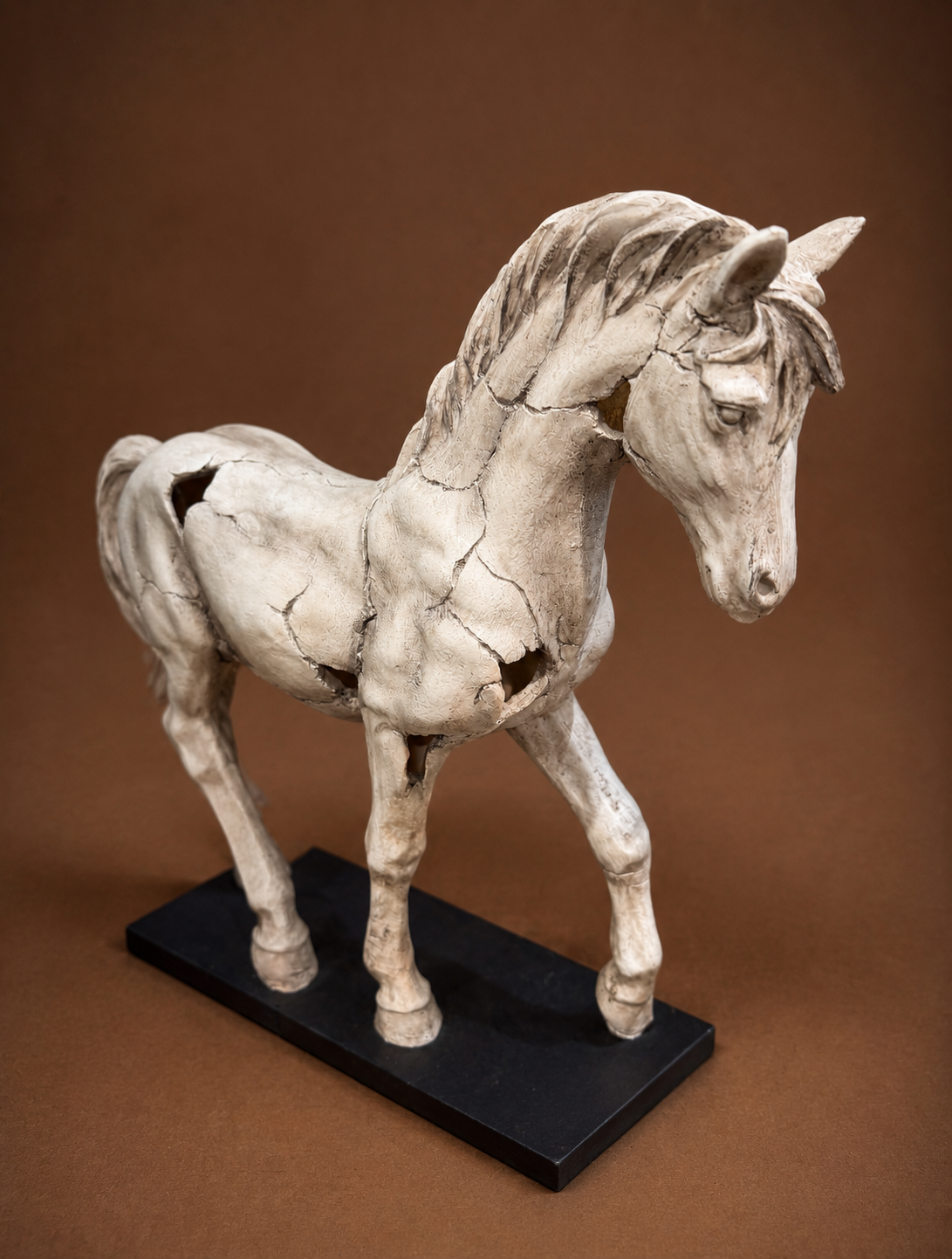 Distressed White Horse Statue