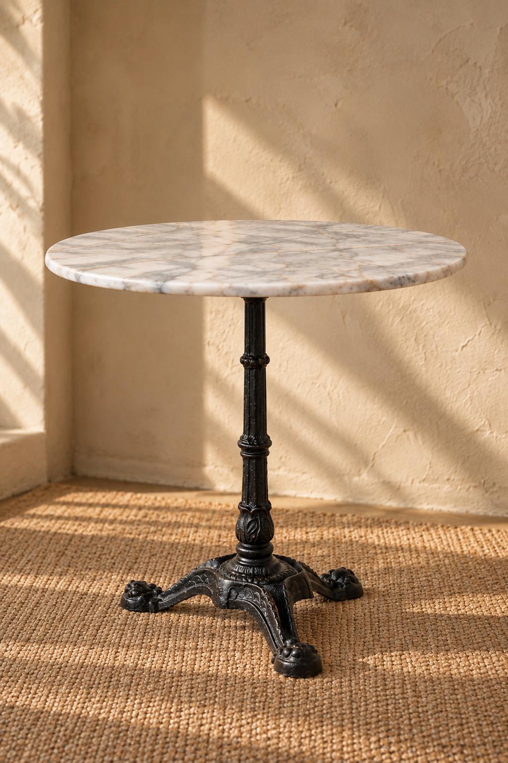80cm WHITE ROUND MARBLE TABLE