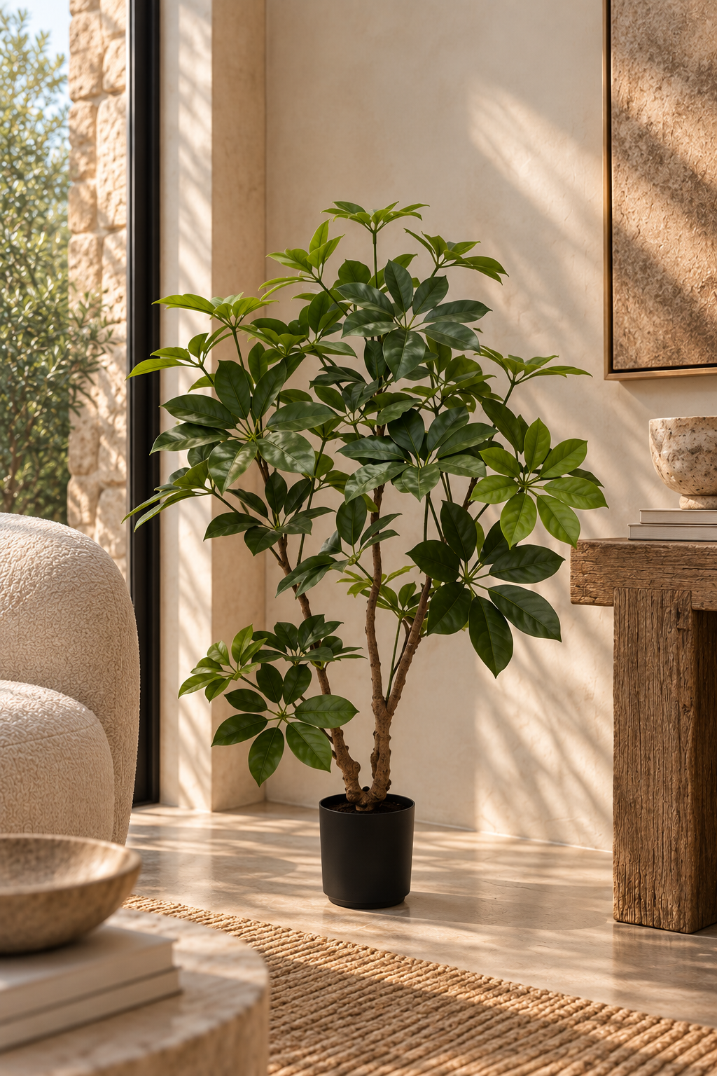 Faux Schefflera Tree 117cm in Pot