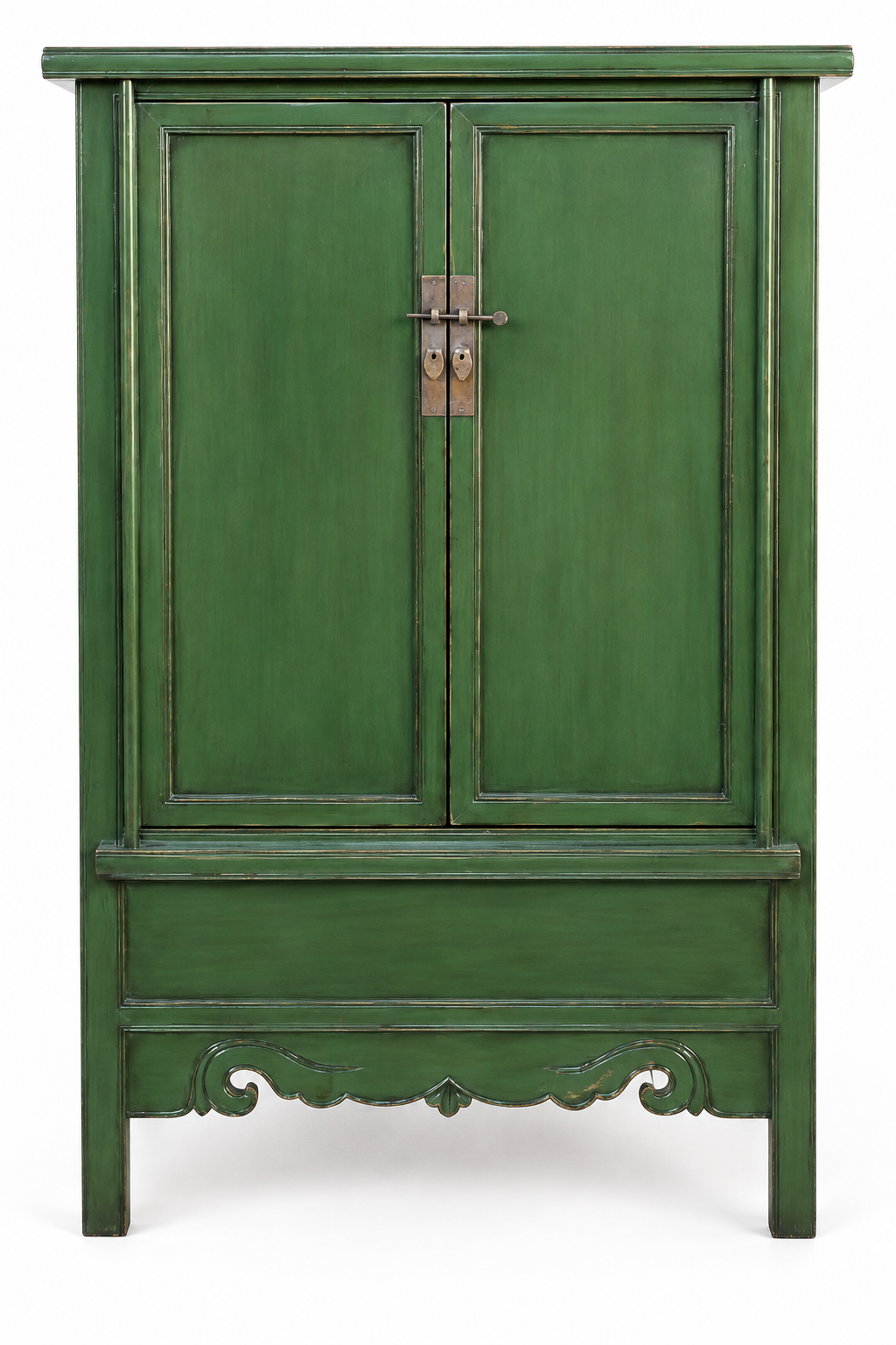 Chinese-Style Green Lacquered Cabinet