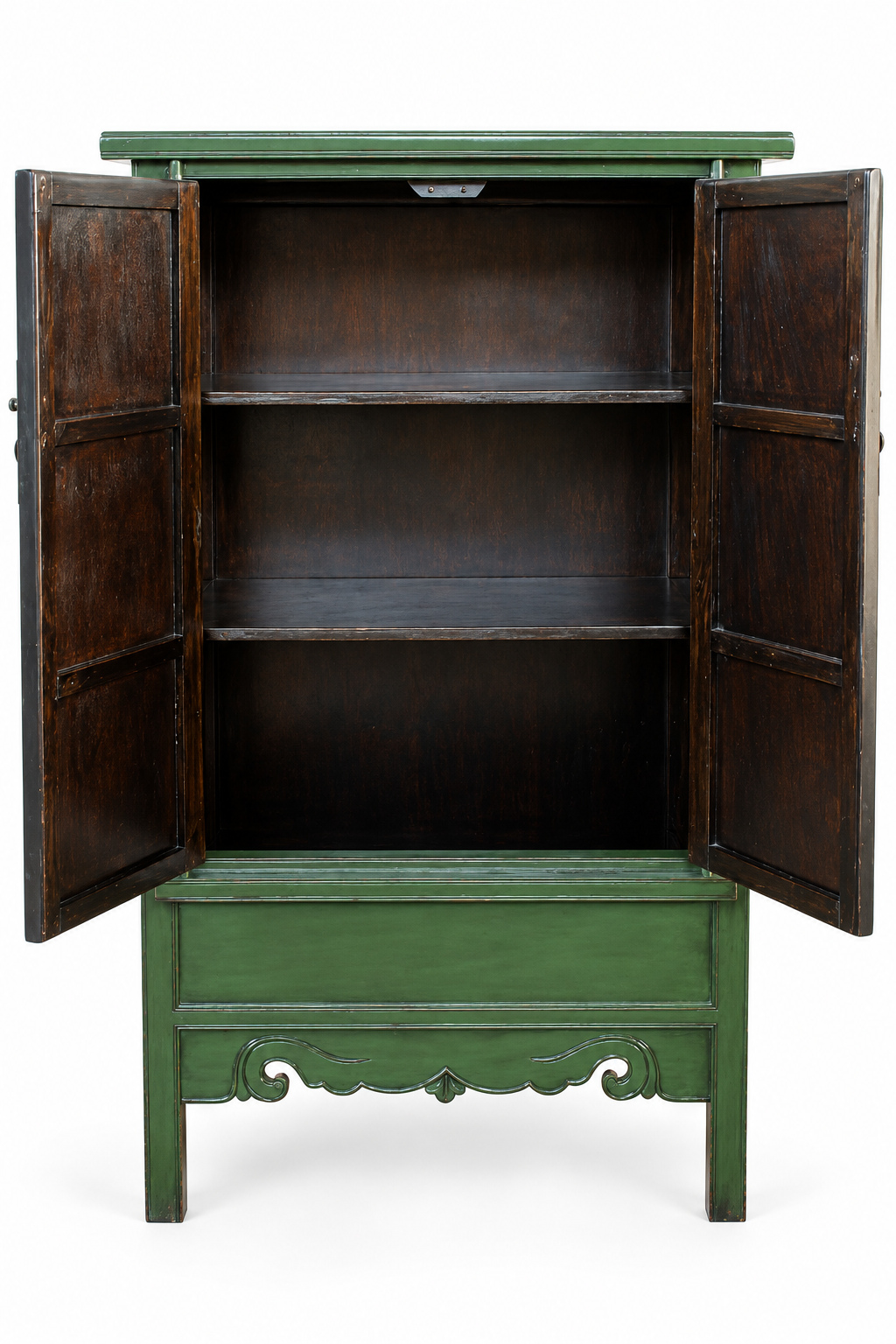 Chinese-Style Green Lacquered Cabinet