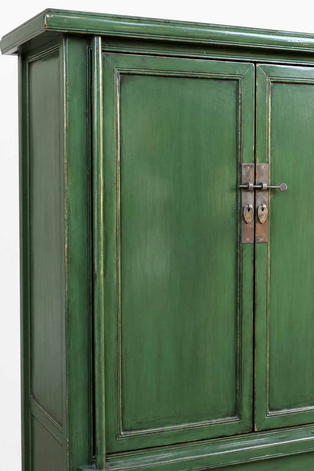 Chinese-Style Green Lacquered Cabinet