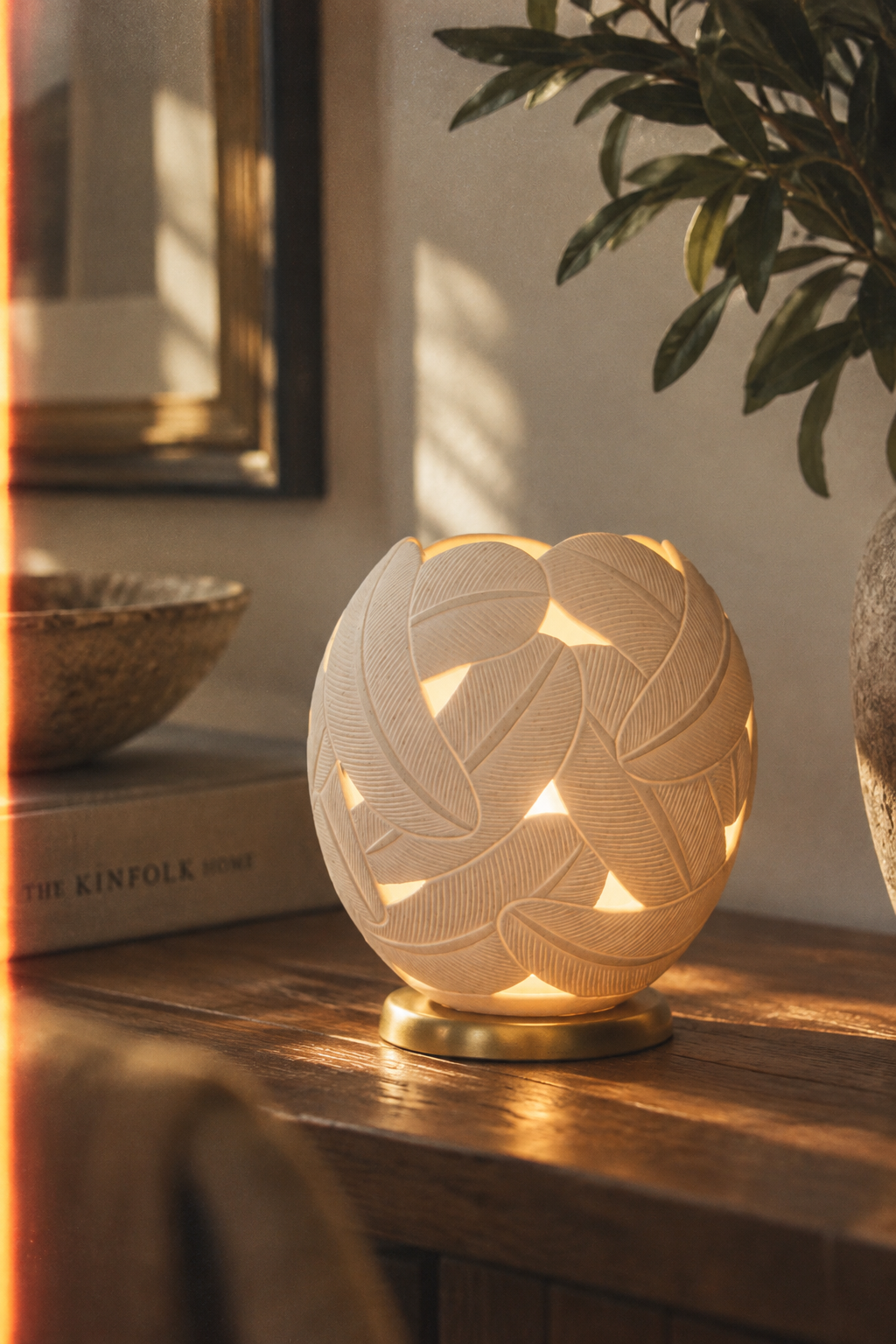 THE FEATHERS - Ostrich Eggshell Tealight Holder
