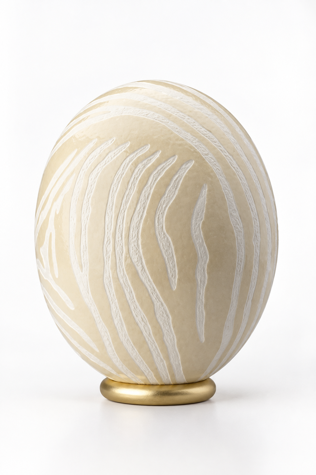 THE BOLD ZEBRA - Carved Ostrich Eggshell Ornament