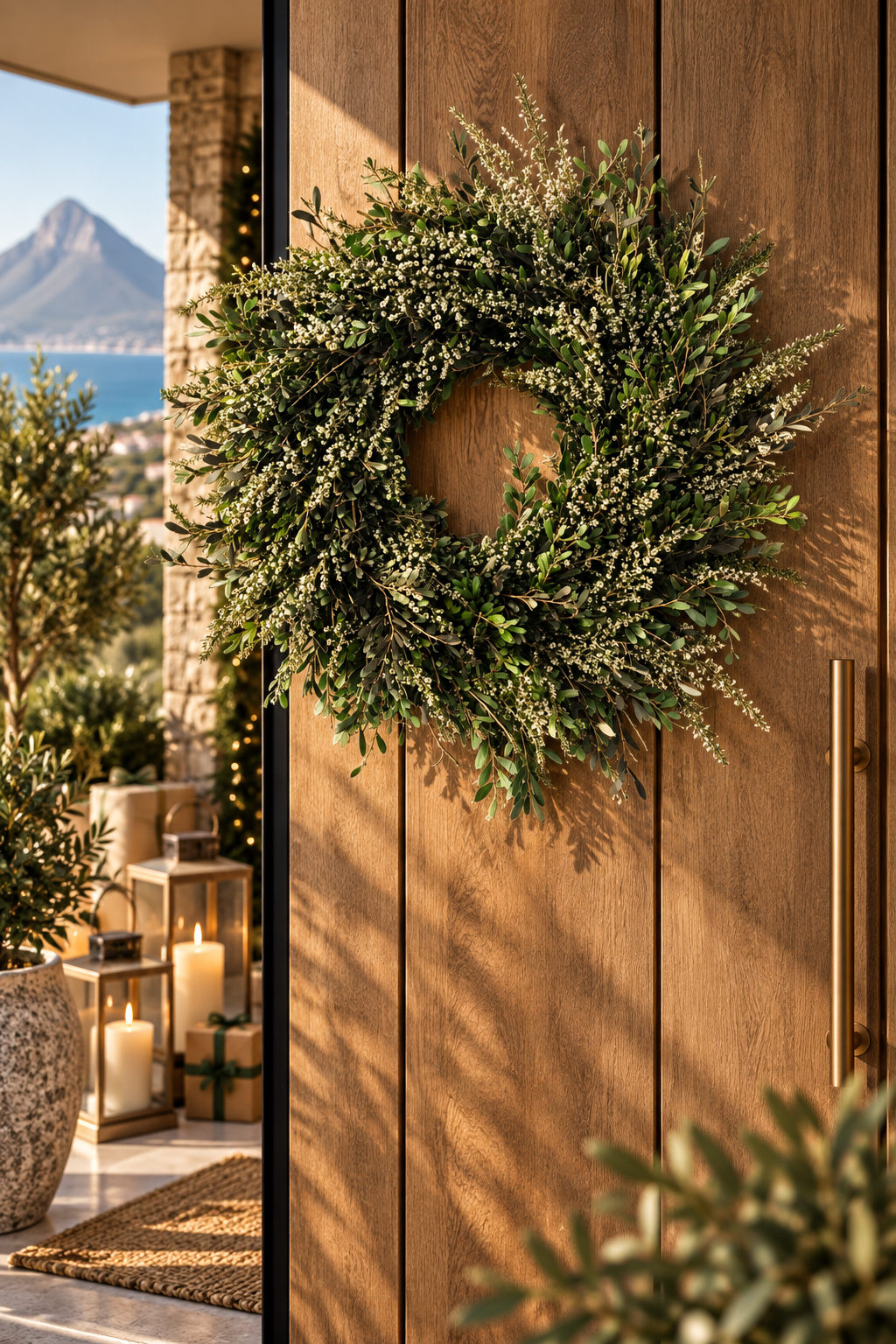 Cape Fynbos & Green Myrtle Wreath – Natural