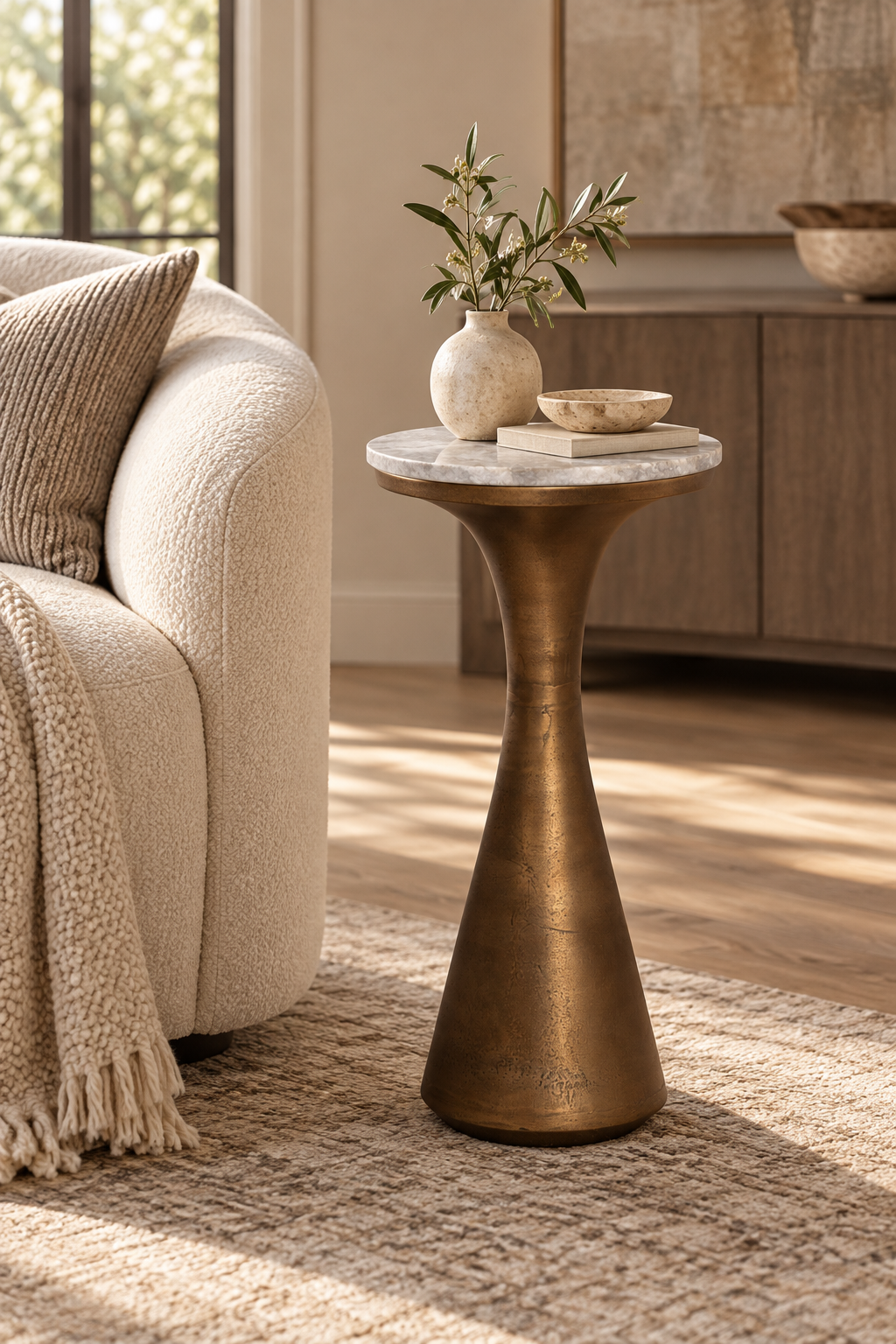 TILLY MARBLE SIDE TABLE MEDIUM - Nature