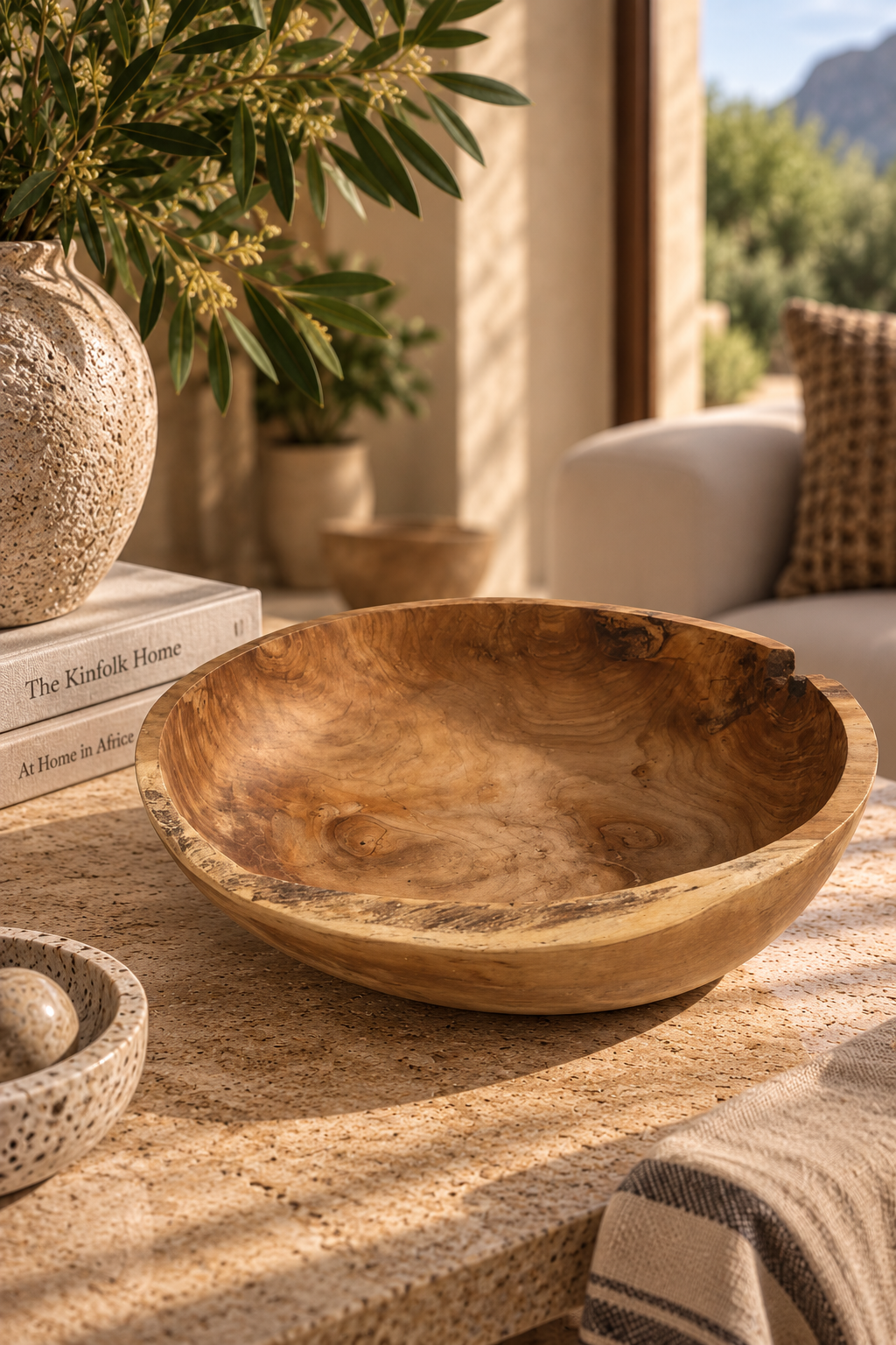 TEAK DRINKING BOWL - Extra Large