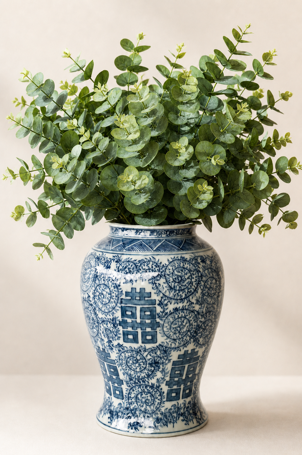 12 x 89cm Faux Silver Dollar Eucalyptus Spray Grey Green