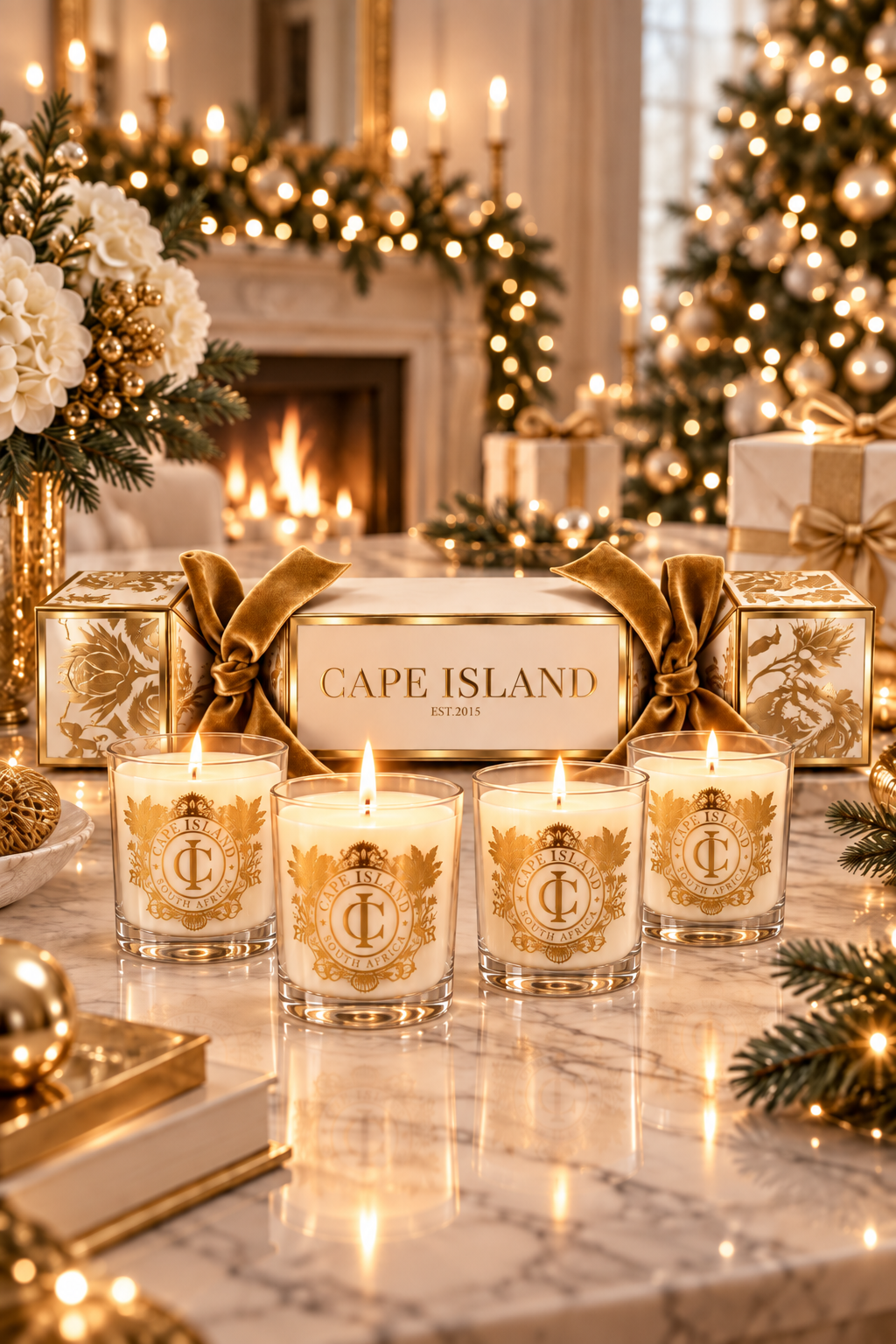 Gold Cracker Mini Candle - Set of 4