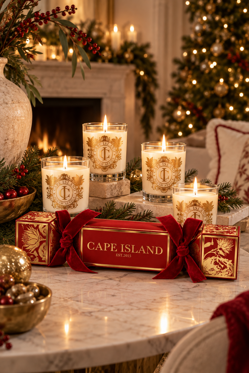 Crimson Cracker Mini Candle - Set of 4