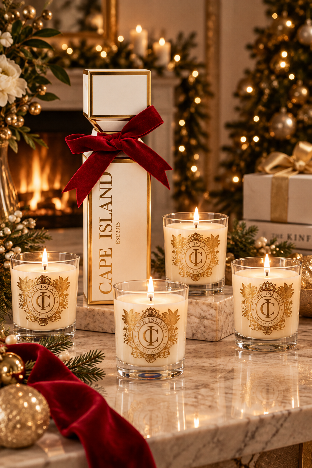 White Cracker Mini Candle - Set of 4