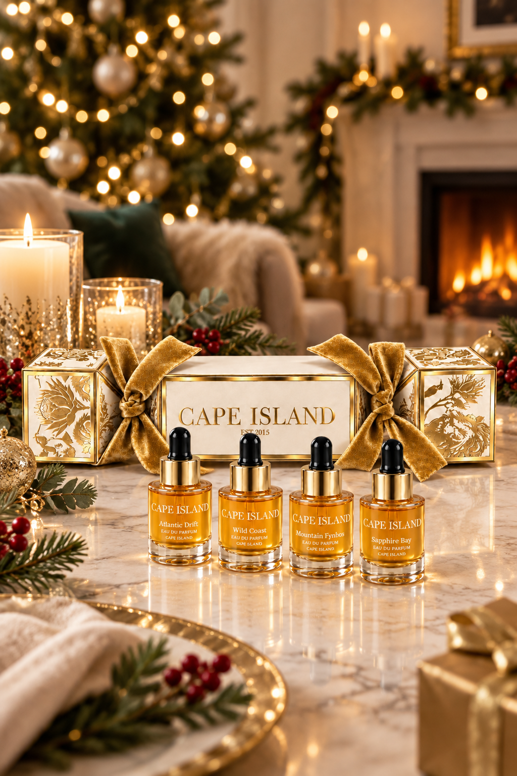 Gold Cracker with fragrance oil - Set of 4