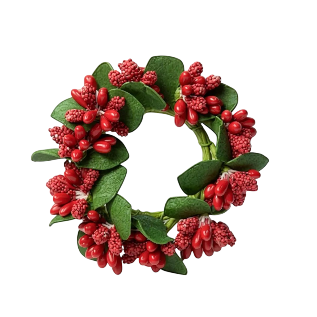 Napkin Rings 8pc Set - Christmas Wreath