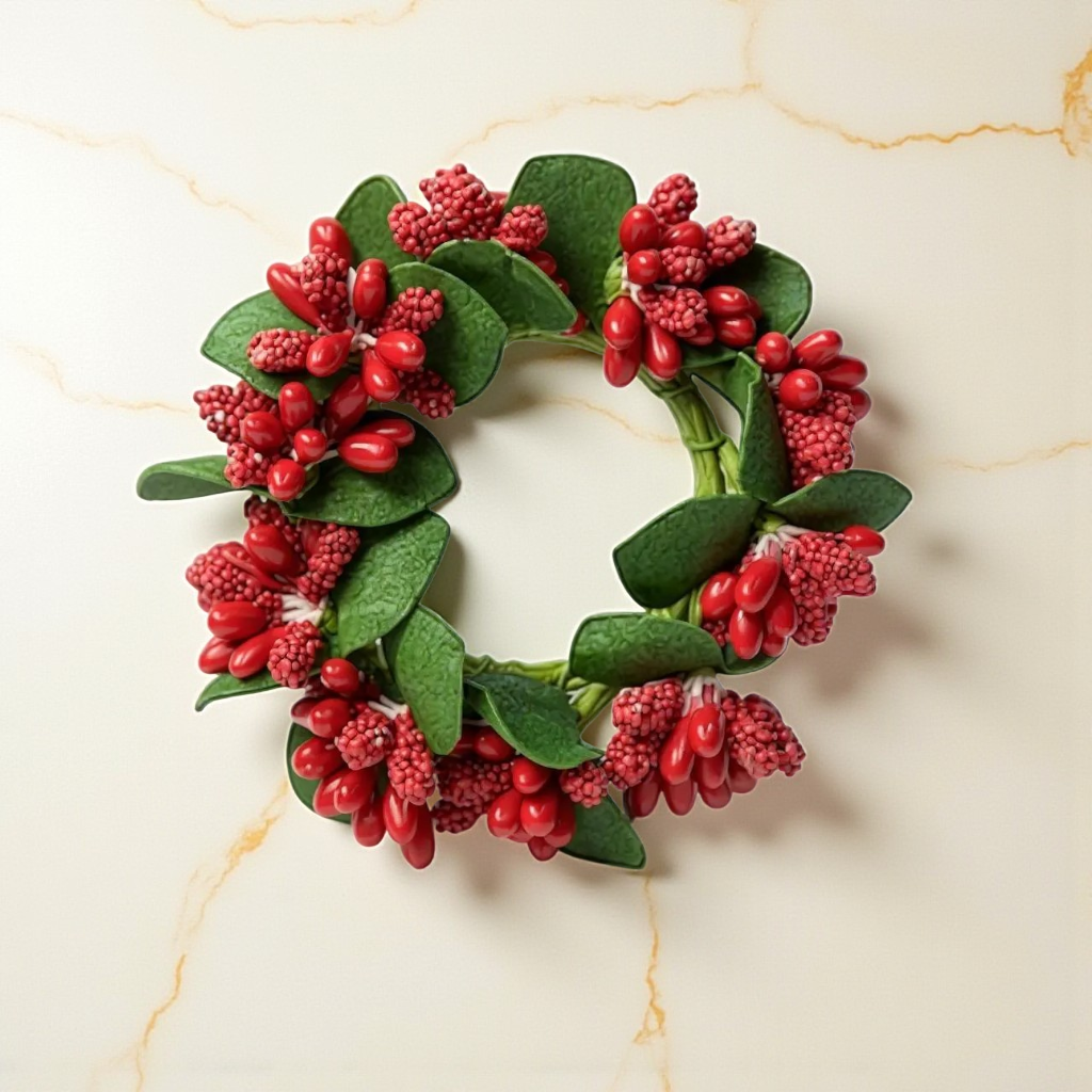 Napkin Rings 8pc Set - Christmas Wreath