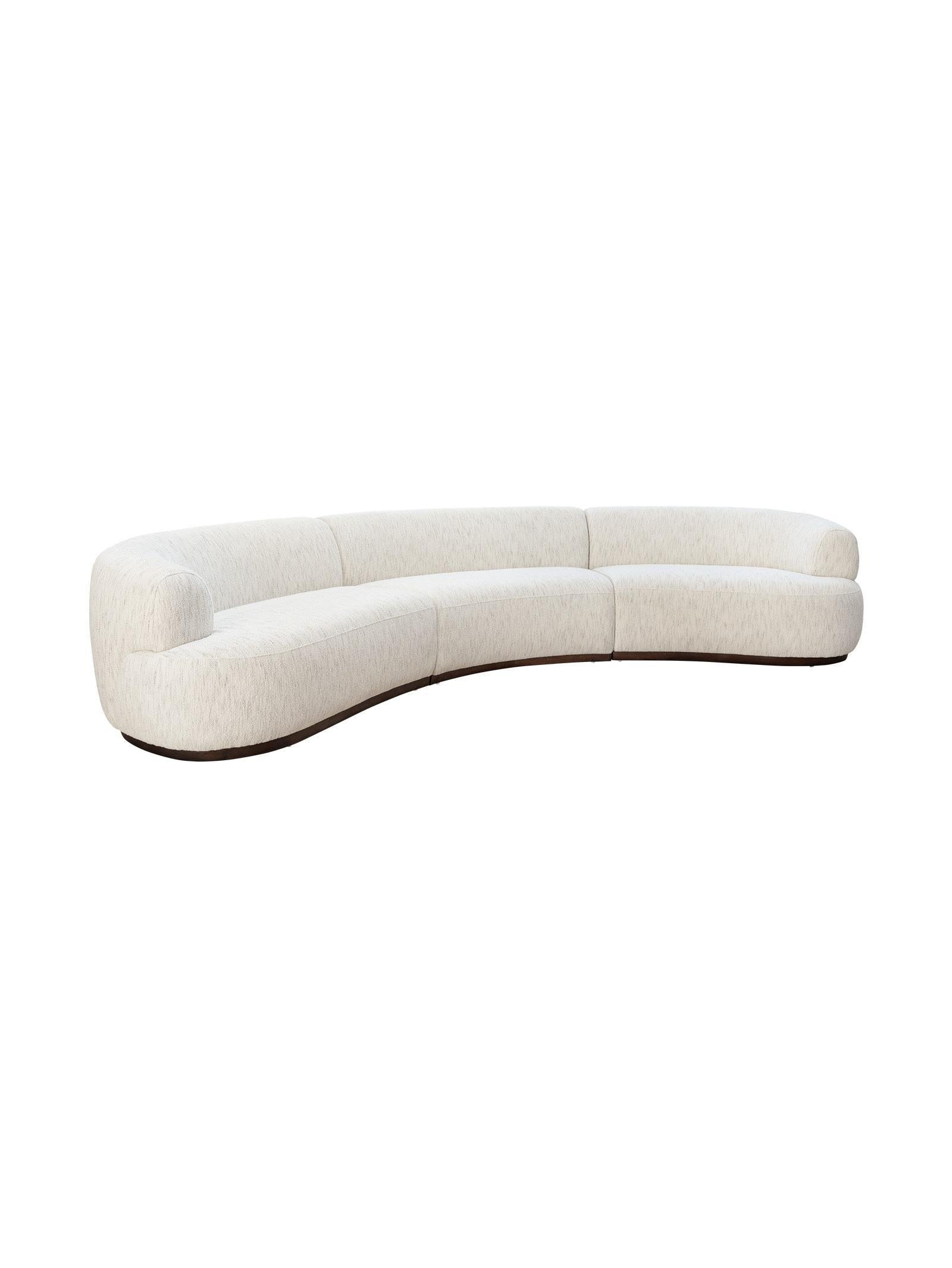 Solace Curved Conversational Sofa 5-Seater in Moonlight