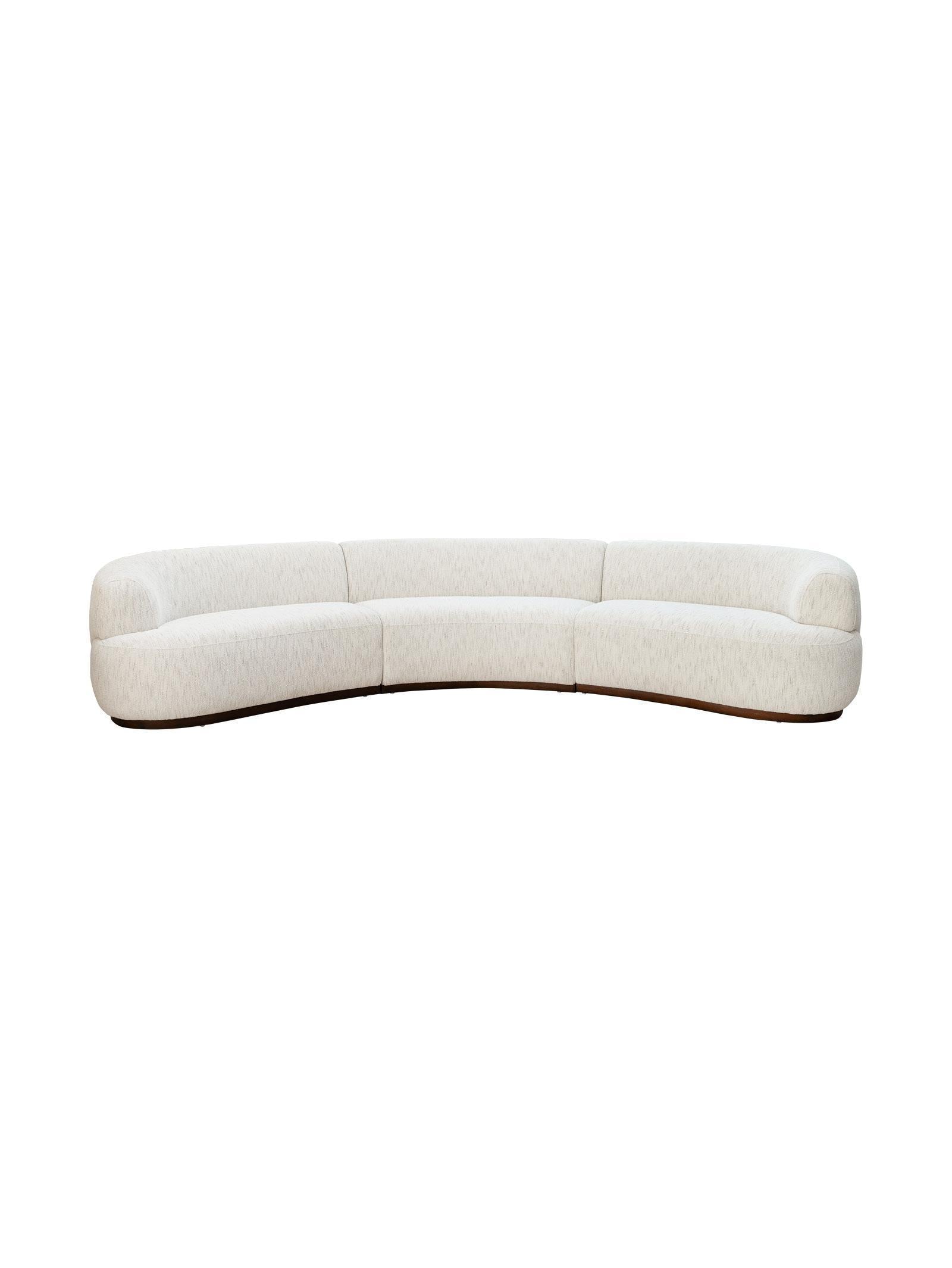 Solace Curved Conversational Sofa 5-Seater in Moonlight