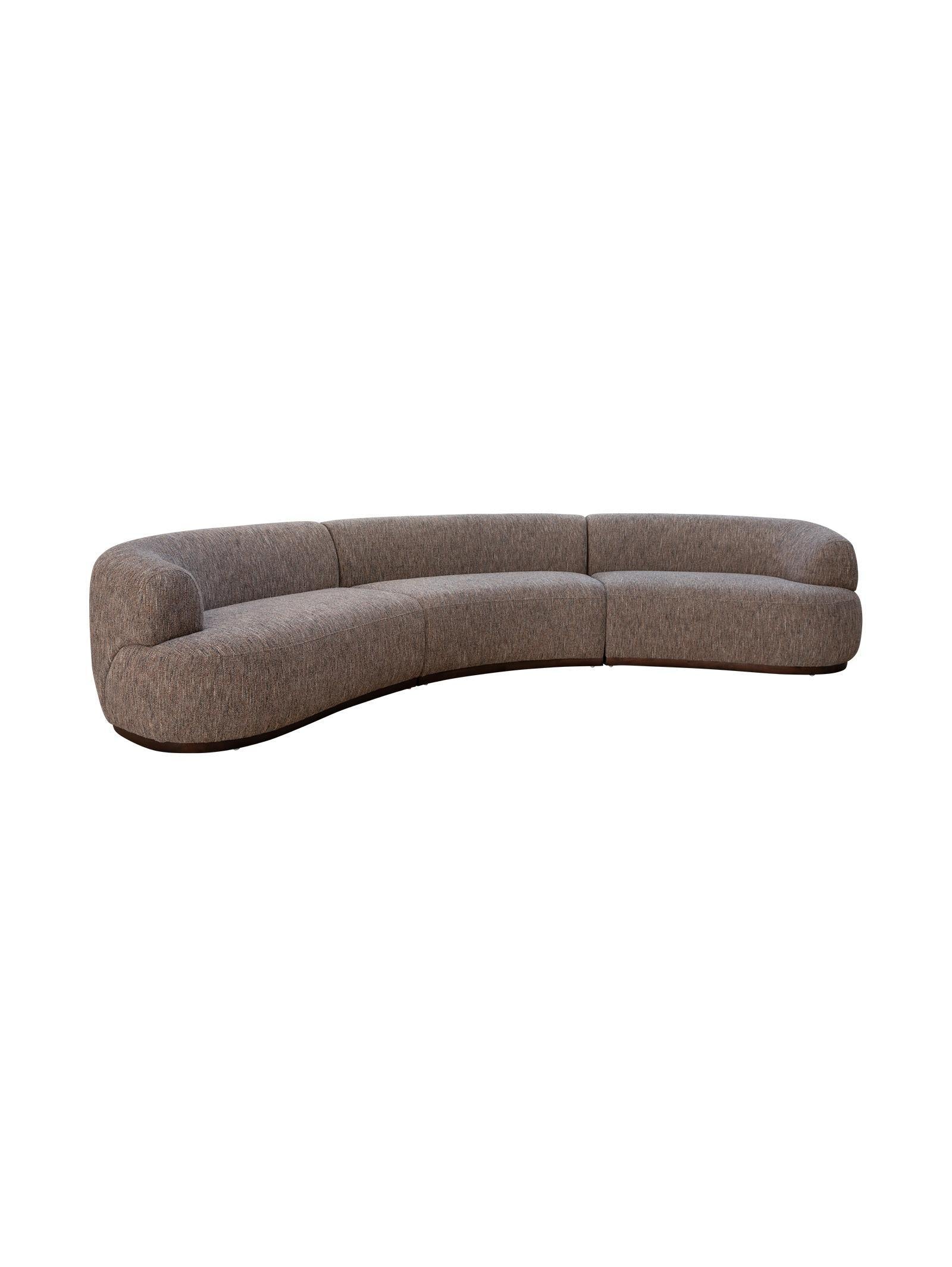 Solace Curved Conversational Sofa 5-Seater in Rustic