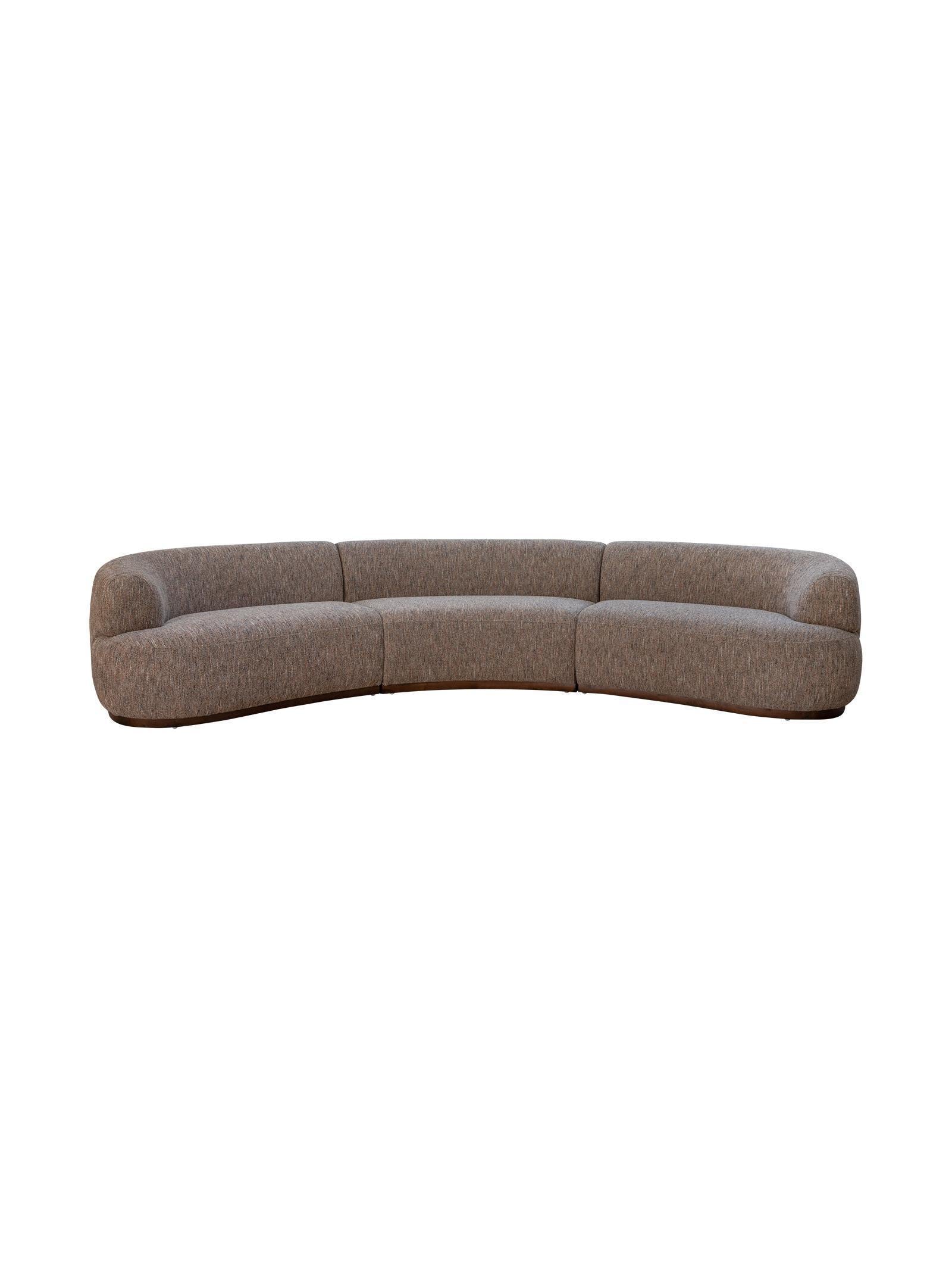 Solace Curved Conversational Sofa 5-Seater in Rustic