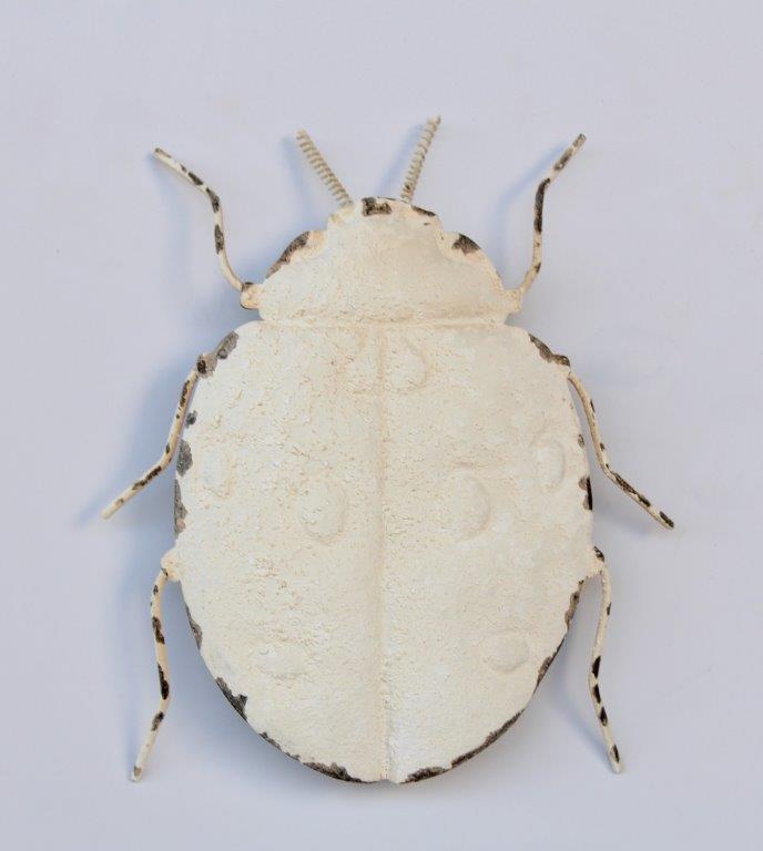 White Metal Hanging Ladybug