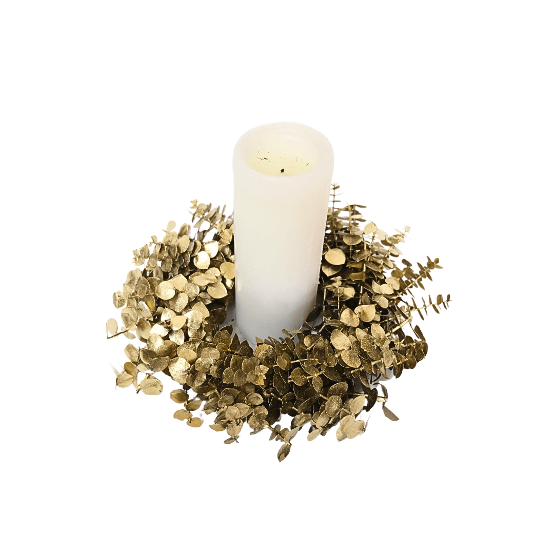 Gold Designer Pennygum Candle Wreath in a Box