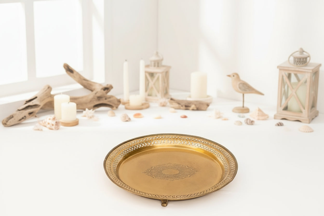 CAKE PLATE QUEEN A/BRASS