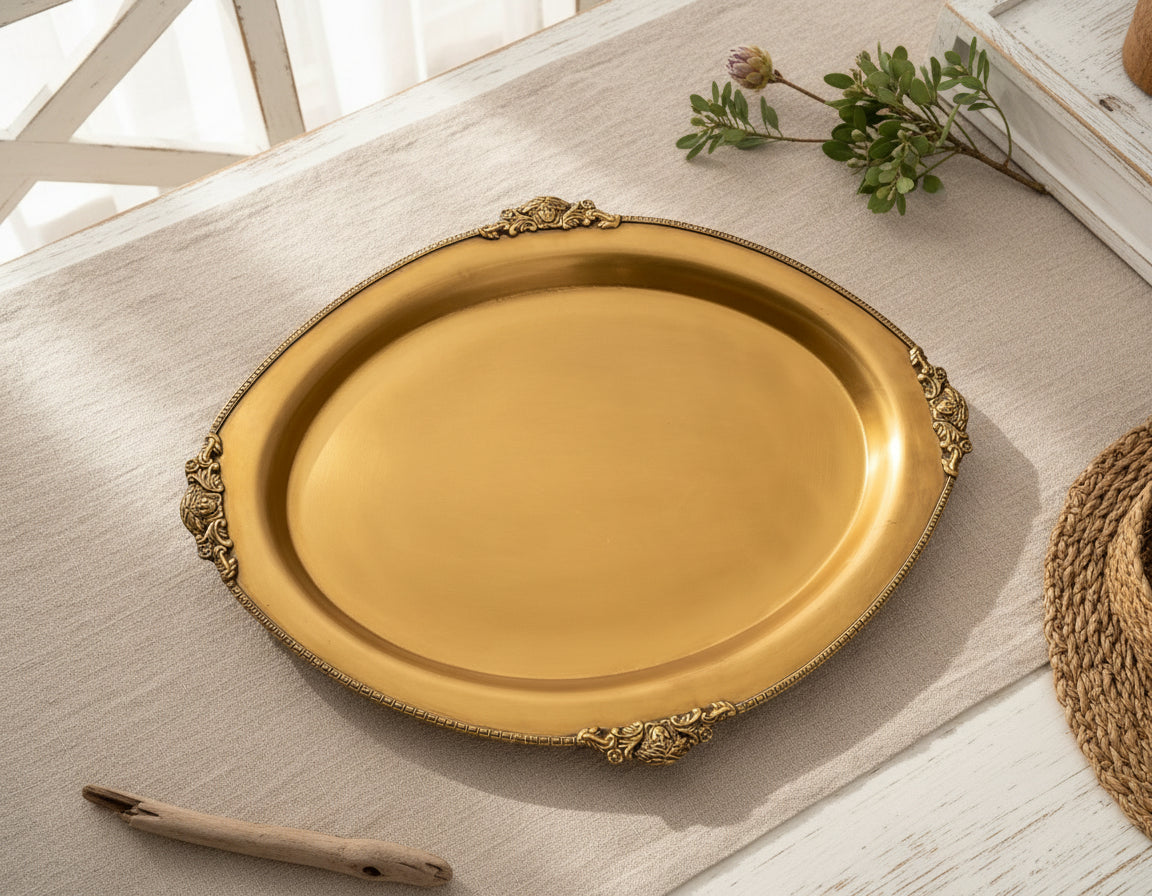 Milan Antique Brass Tray