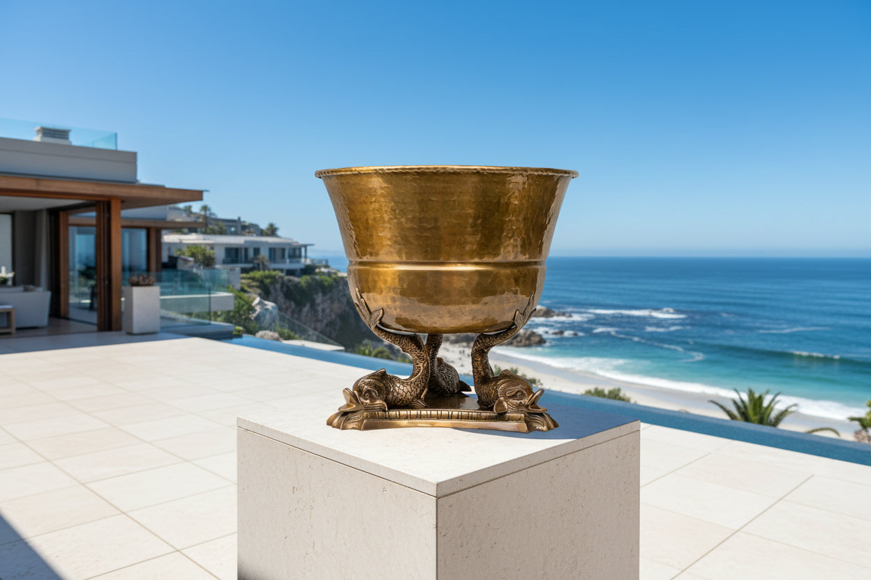 Wine Cooler Sexy Fish Antique Brass