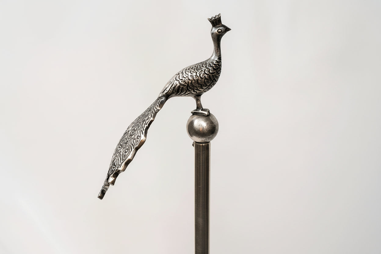 Toilet Paper Holder Organiser Peacock - Pewter