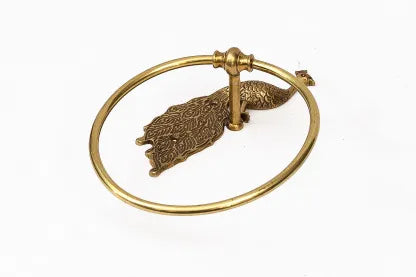 Towel Ring Peacock - Antique Brass