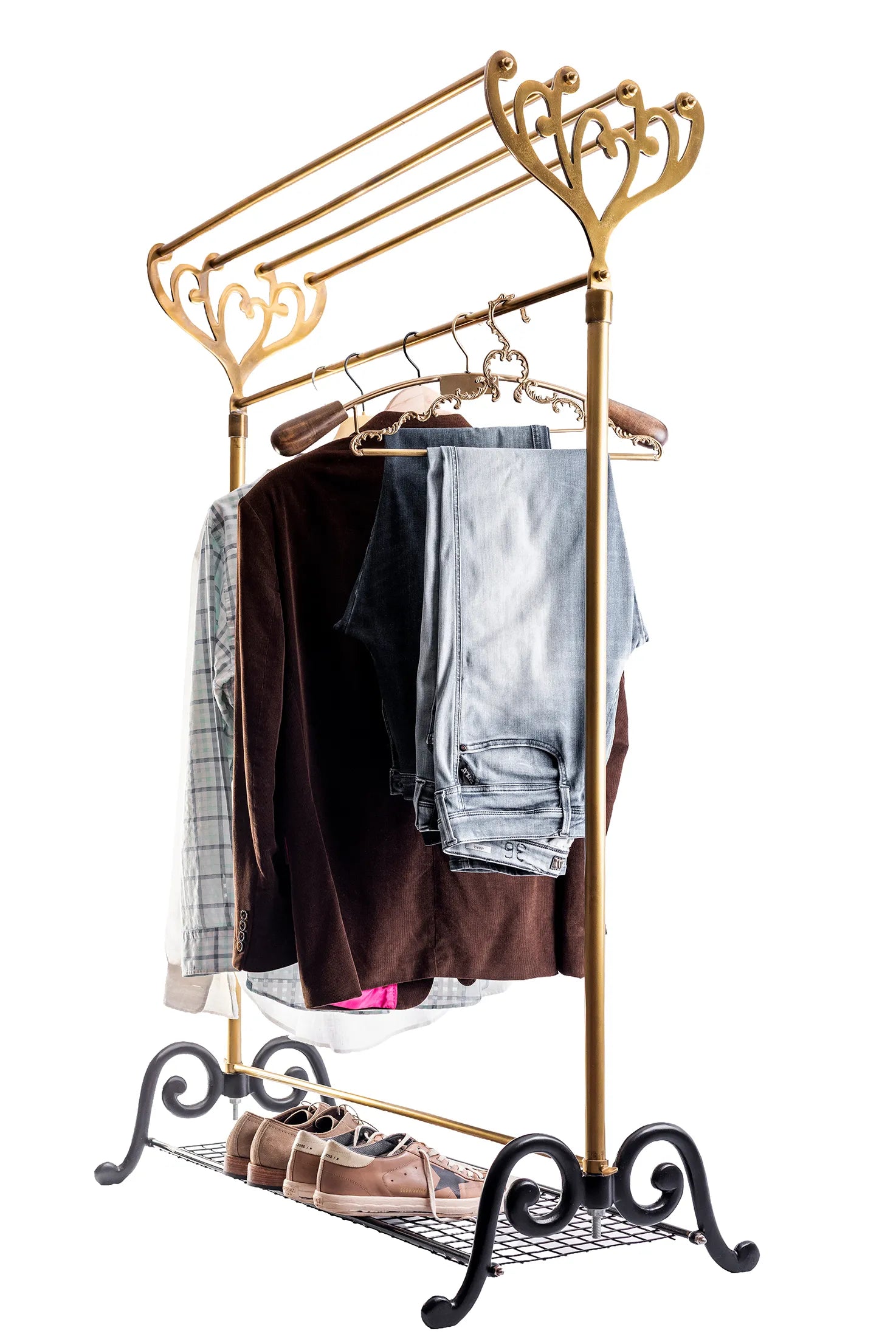 Antique Brass Kings Clothes Rail
