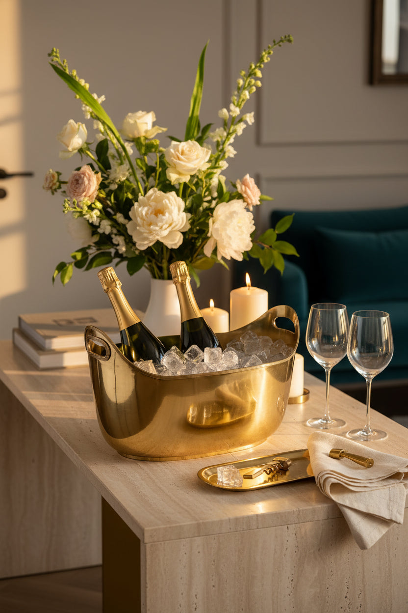 WINE COOLER TUB BRASS