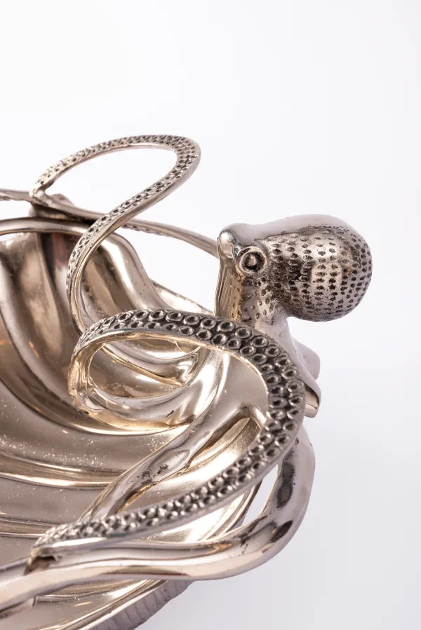 SHELL BOWL OCTUPUS ANTIQUE SILVER