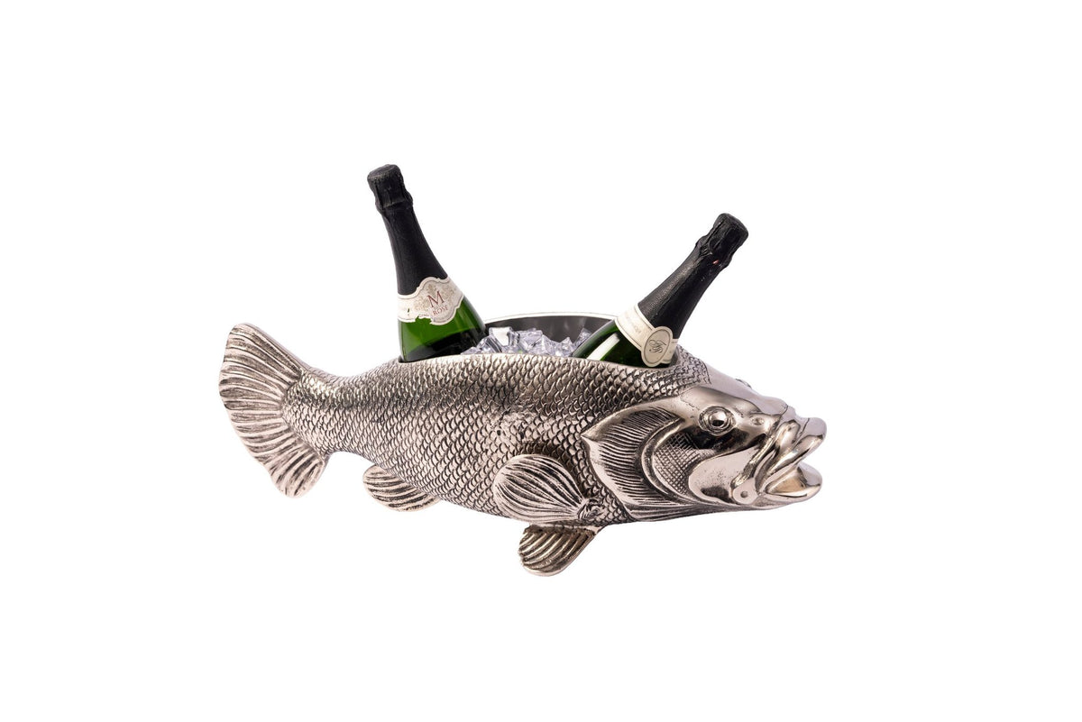 WINE COOLER TROUT ANTIQUE SILVER