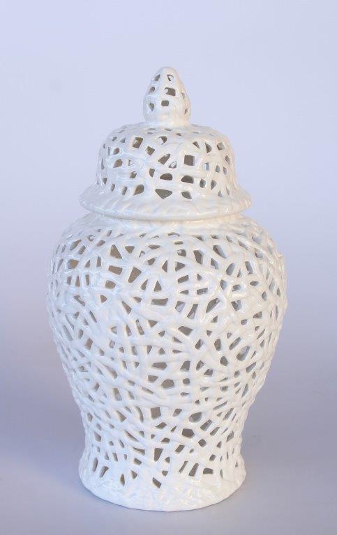 White Lattice Ginger Jar