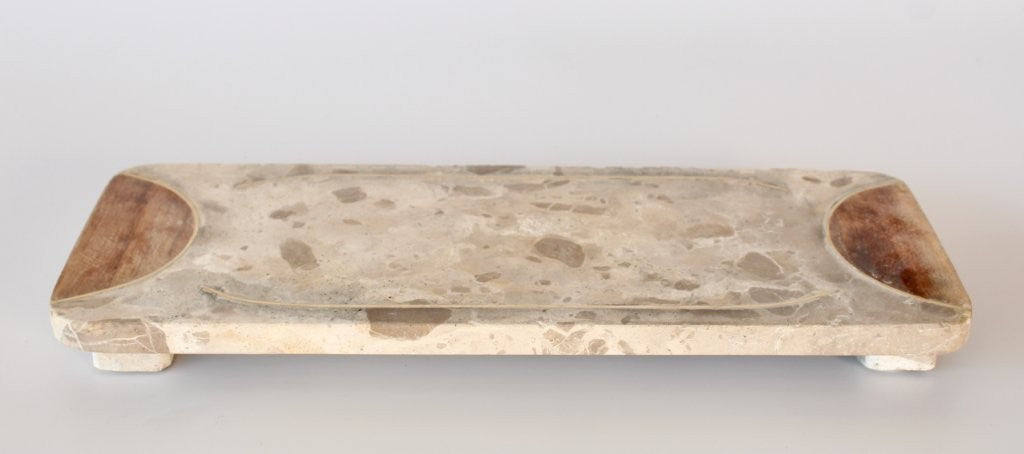 LEOPARD MARBLE & BRASS BOARD ON FEET