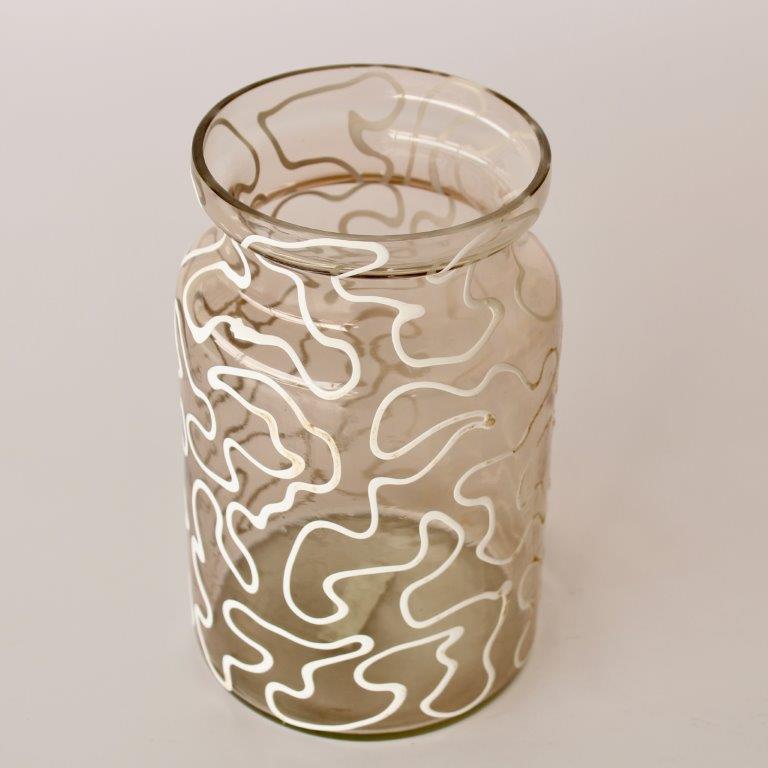 White Patterned Glass Vase