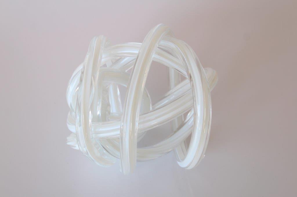 Extra Large White & Clear Glass Knot