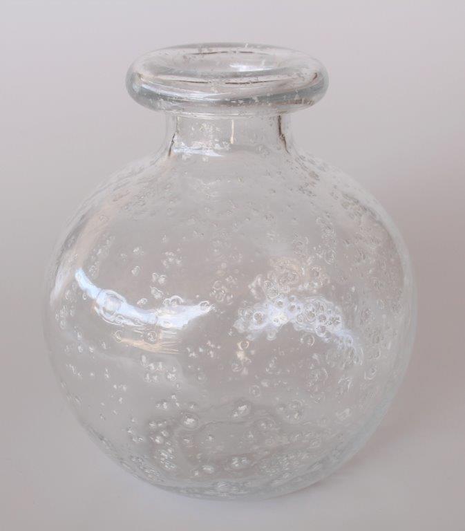Clear Speckled Glass Vase